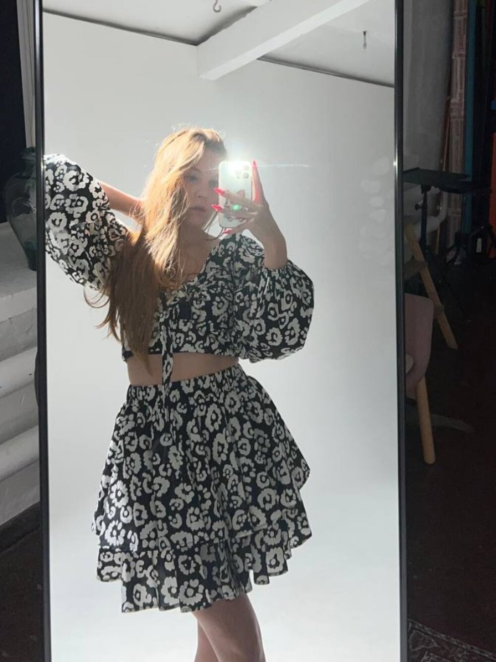 ANNETE two-piece set with floral print